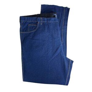 King Size‎ Big Mens Dark Blue Denim Jeans 56x38 100% Cotton Stretch Waist Work